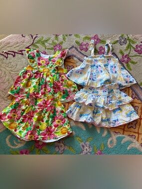 Girls matching Summer sets with skirts size 5/6